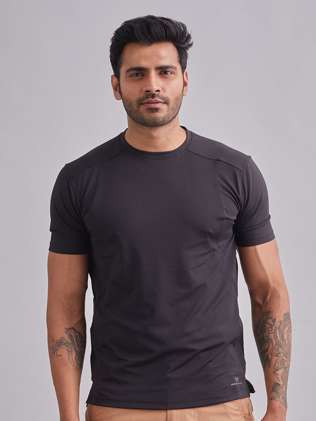 Black Armour Cut Half Sleeves T-Shirt - MountMiller